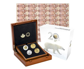 2016 Canada 4-coin 20 Years in the Making Platinum & Gold Set